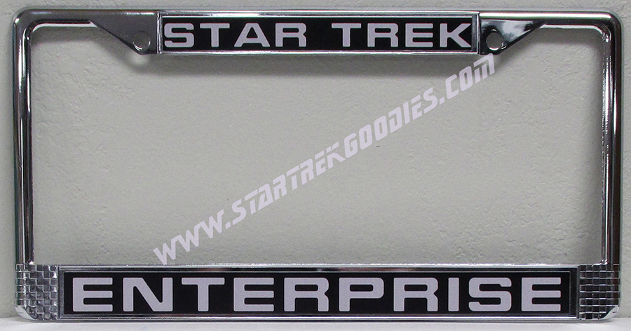 Star Trek: Enterprise METAL LICENSE PLATE FRAME White/Black/Chrome For ...